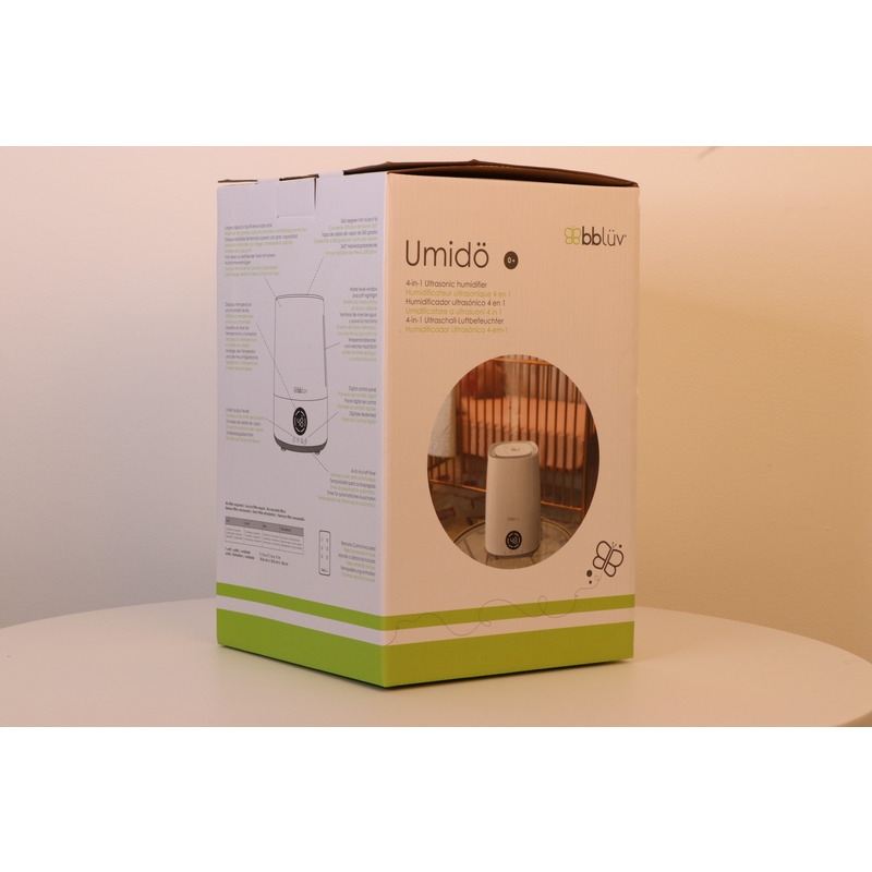 Umidificator cu ultrasunete si purificator de aer 4 In 1, Umido, Ultra silentios, Include difuzor de uleiuri esentiale, Cu panou de control digital, Cu telecomanda, Bbluv, Alb