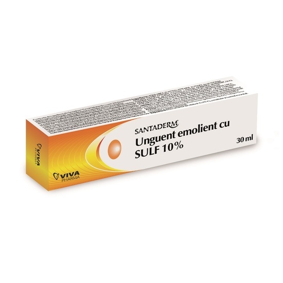 Santaderm - Unguent emolient cu sulf 10% 30ml