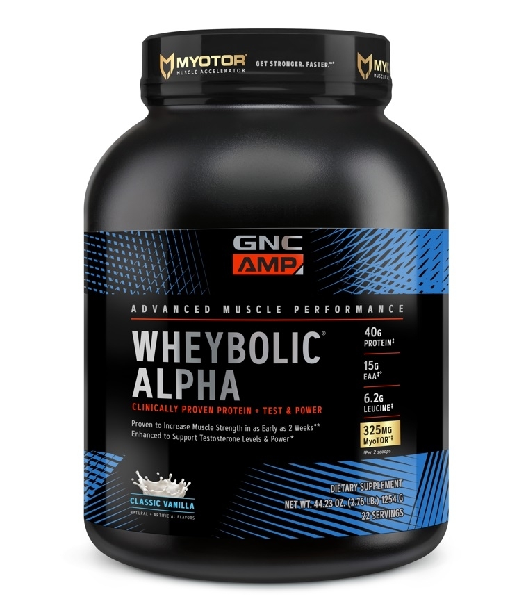 Proteina din zer, cu aroma de vanilie AMP Wheybolic Alpha, 1254 g, GNC