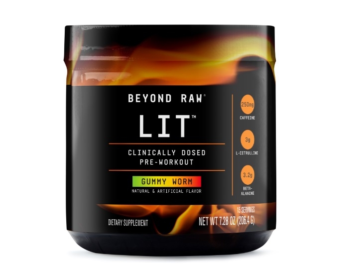 Pre-workout cu aroma de Gummy Worm Beyond Raw Lit, 211 g, GNC