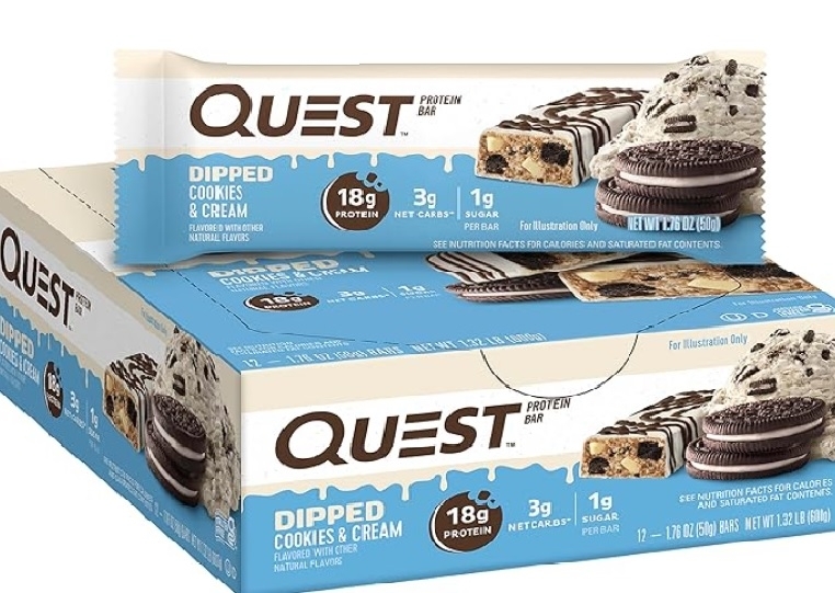 Baton proteic cu aroma de biscuiti cu crema, 50 g, Quest