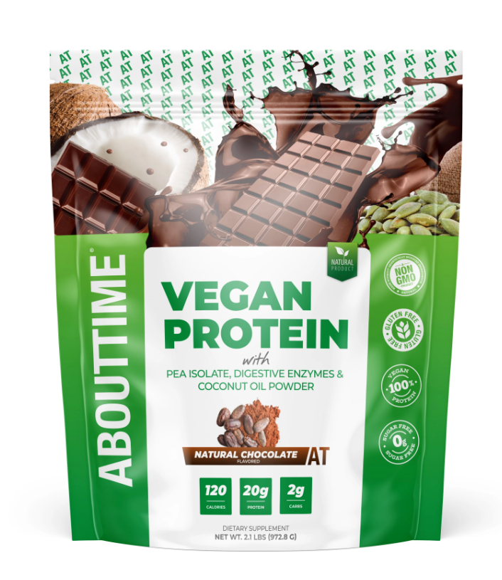 Vegan Protein cu aroma naturala de ciocolata, 972.8 g, AboutTime
