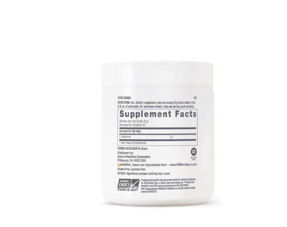 L-glutamina micronizata pudra fara aroma 5000 mg Pro Performance, 225 g, GNC