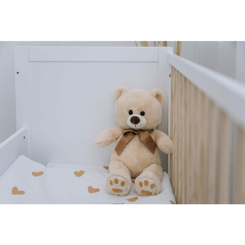 Ursulet de plus, Free2Play, Cosy, Moale, Cu fundita eleganta in jurul gatului, 45 cm, 0 luni+, Beige