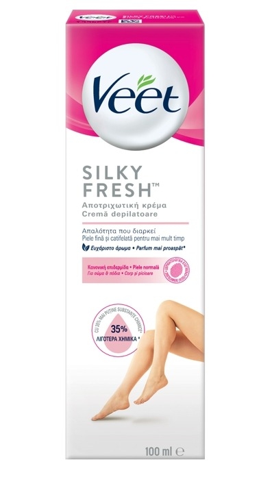 Crema depilatoare Veet Silky Fresh pentru piele normala, 100 ml