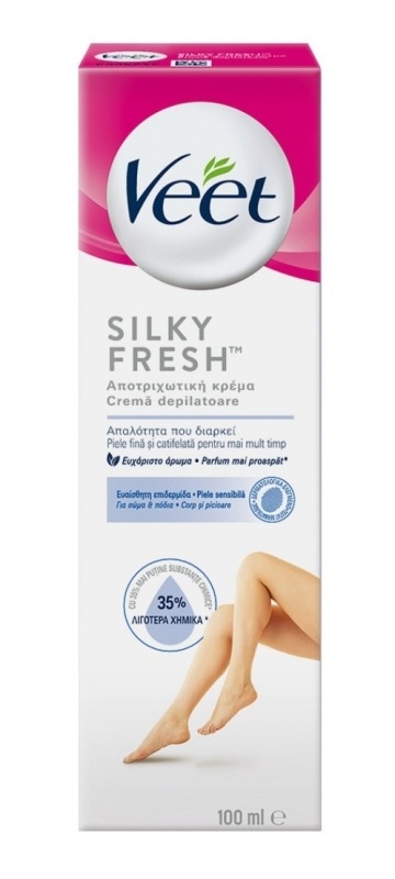 Crema depilatoare Veet Silky Fresh pentru piele sensibila, 100 ml Crema depilatoare Veet Silky Fresh pentru piele sensibila, 100 ml