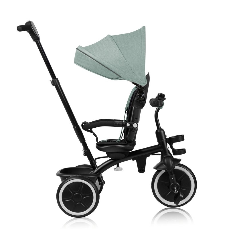Tricicleta copii, Lionelo, Berry, 2 in 1, Multifunctionala, Suport picioare, Control al directiei, Scaun reversibil, Rotire 360 grade, Functie de roata libera, Utilizare pana la 5 ani, Constructie din otel, Conform cu standardul EN71, Verde