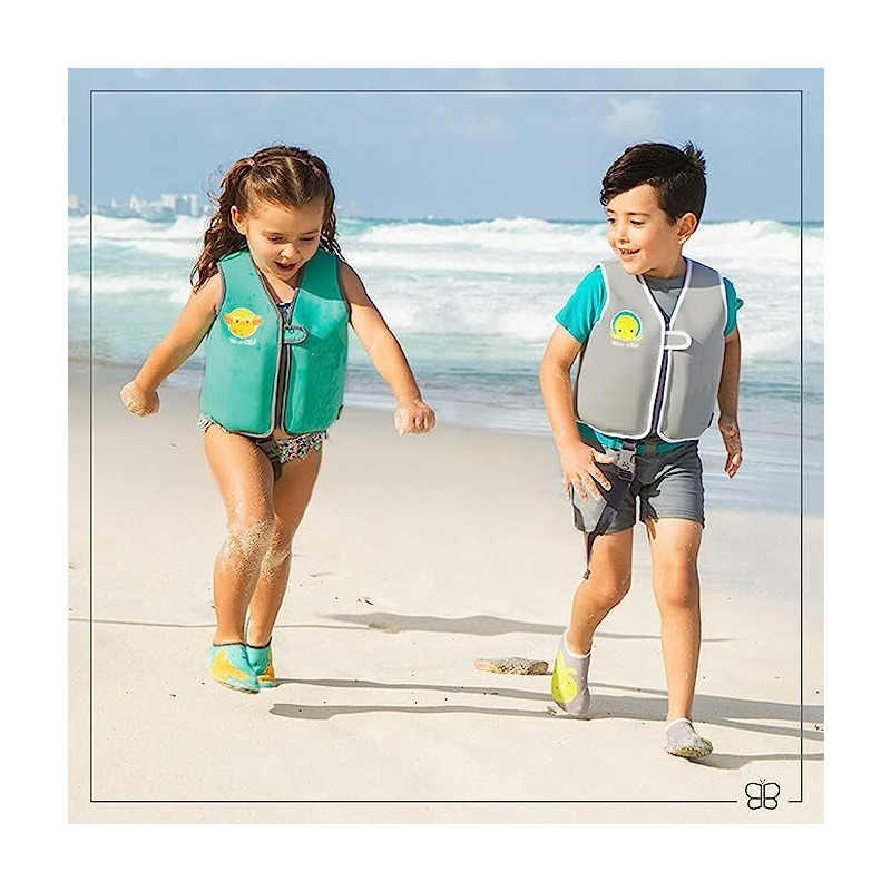 Bbluv - Vesta pentru inot, Naj, Cu protectie solara SPF 50+, Neopren, Small, 1-3 ani, Aqua