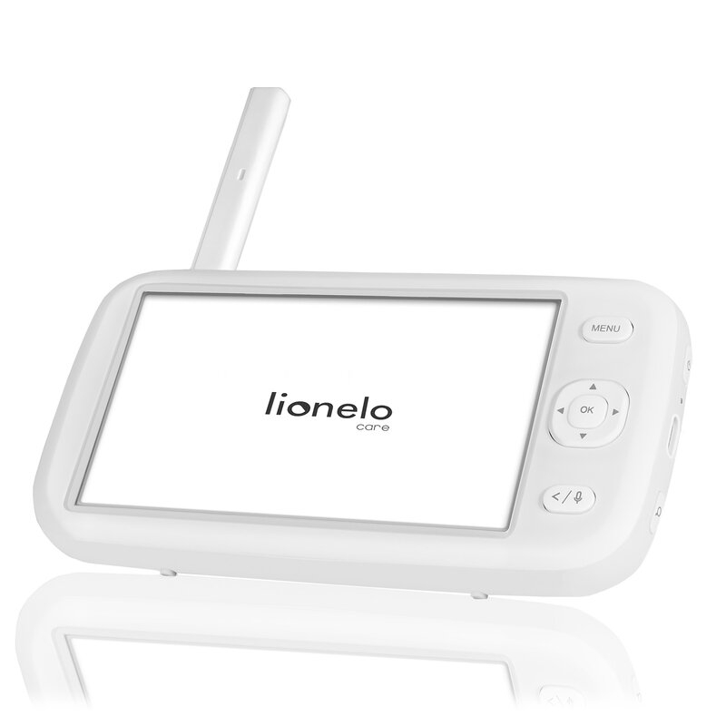 Video monitor, Lionelo, Babyline 9.1, Conexiune prin aplicatia Lionelo Smart, Pana la 8h de functionare, Comunicare bidirectionala, Cu senzor de miscare si sunete Alb