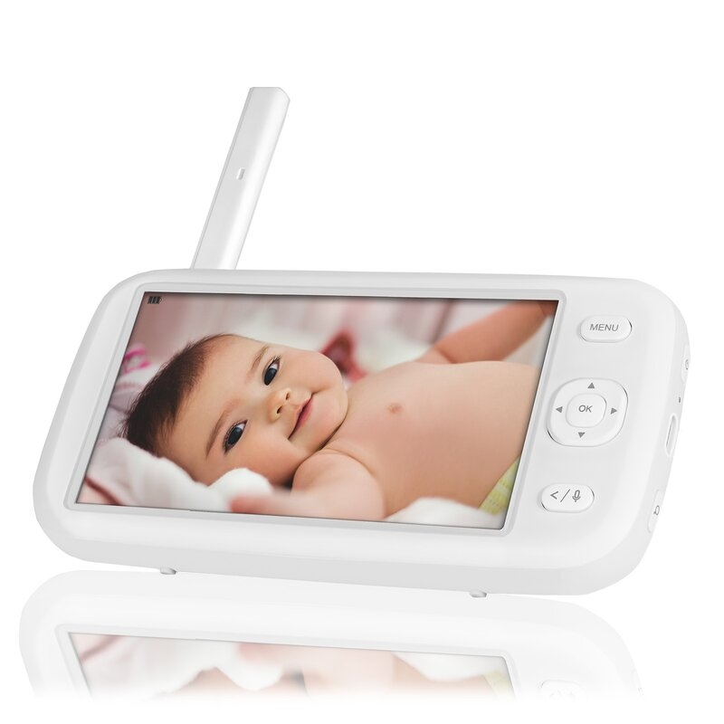 Video monitor, Lionelo, Babyline 9.1, Conexiune prin aplicatia Lionelo Smart, Pana la 8h de functionare, Comunicare bidirectionala, Cu senzor de miscare si sunete Alb