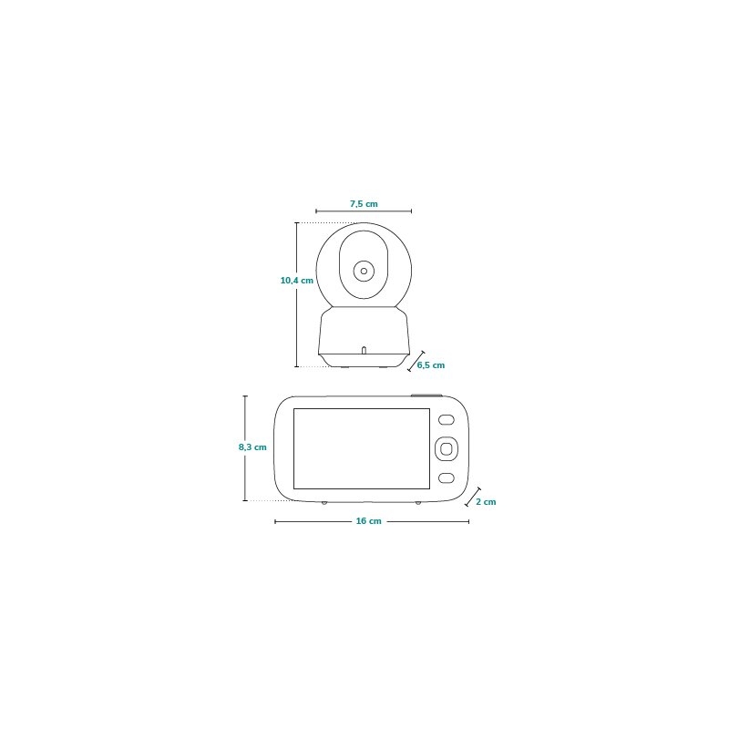 Video monitor, Lionelo, Babyline 9.1, Conexiune prin aplicatia Lionelo Smart, Pana la 8h de functionare, Comunicare bidirectionala, Cu senzor de miscare si sunete Alb