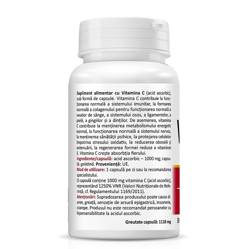 Vitamina C, 1000 mg, 30 capsule, Zenyth