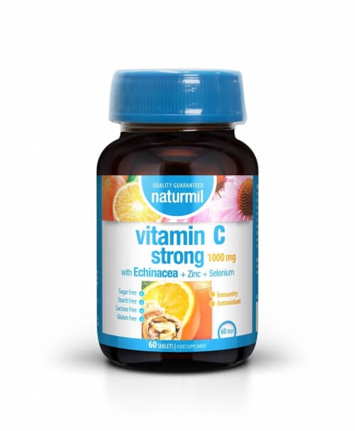 Vitamina C Strong Naturmil, 1000 mg, 60 tablete, Dietmed