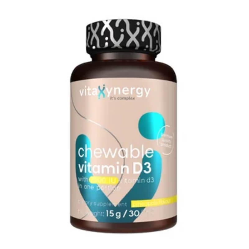 Vitamina D3 2000 UI, 30 tablete masticabile, 30 tablete, Vitaxynergy