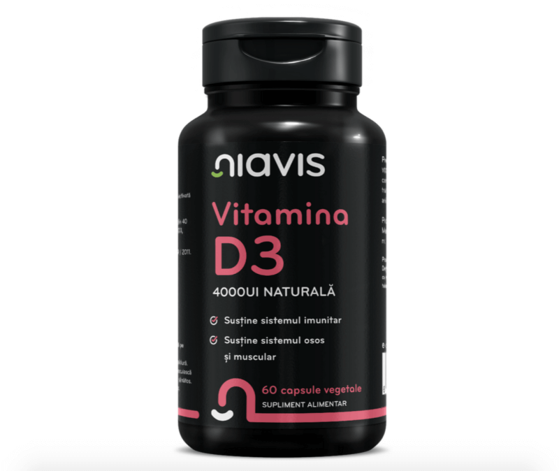 Vitamina D3 4000 UI naturala, 60 capsule, Niavis