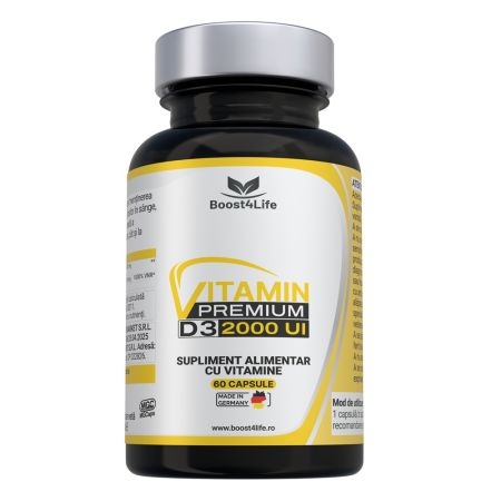 Vitamina D3 Premium 2000 UI, 60 capsule, Boost4Life Vitamina D3 Premium 2000 UI, 60 capsule, Boost4Life