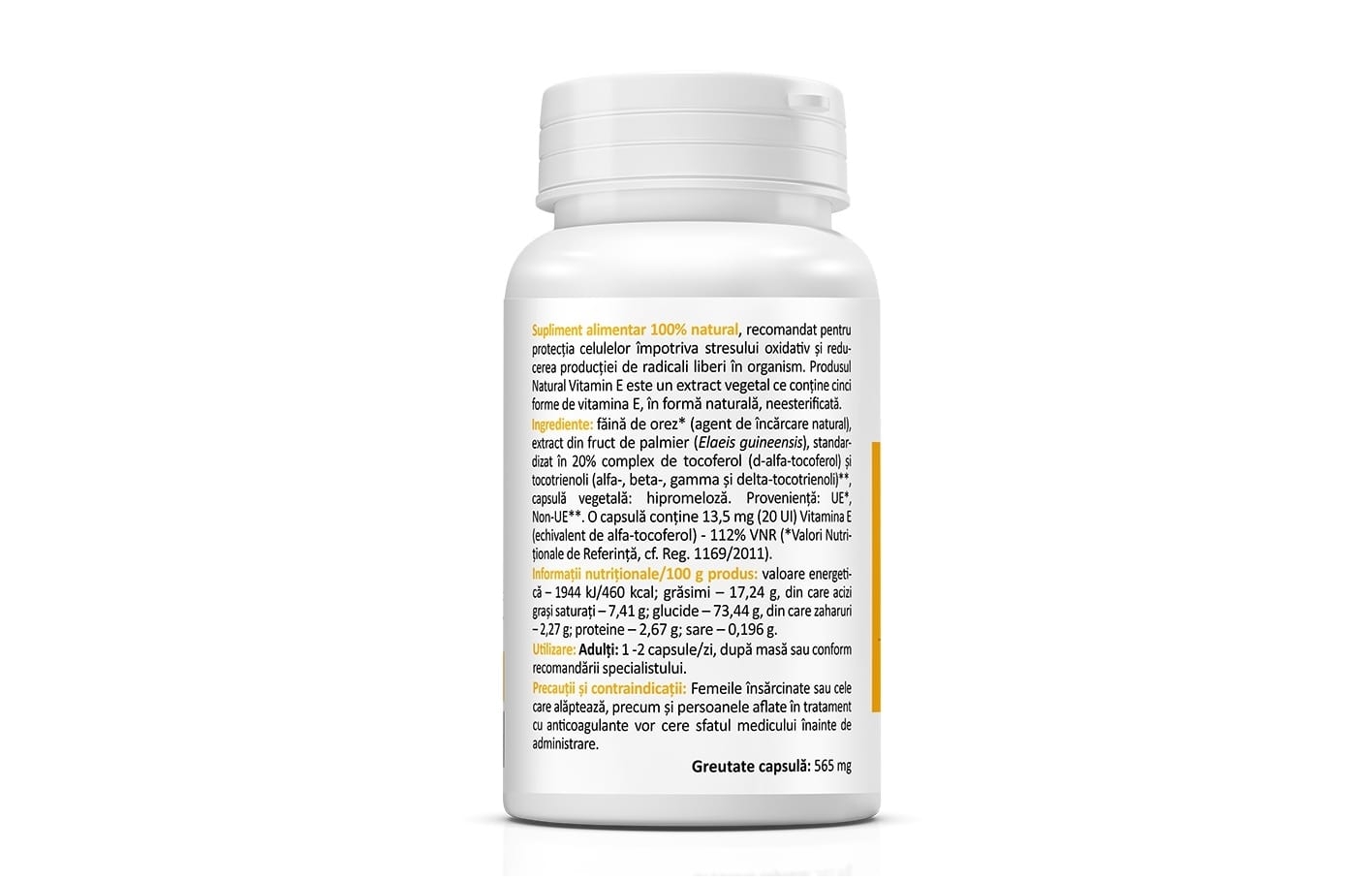 Natural Vitamina E 13.5 mg, 60 capsule, Zenyth