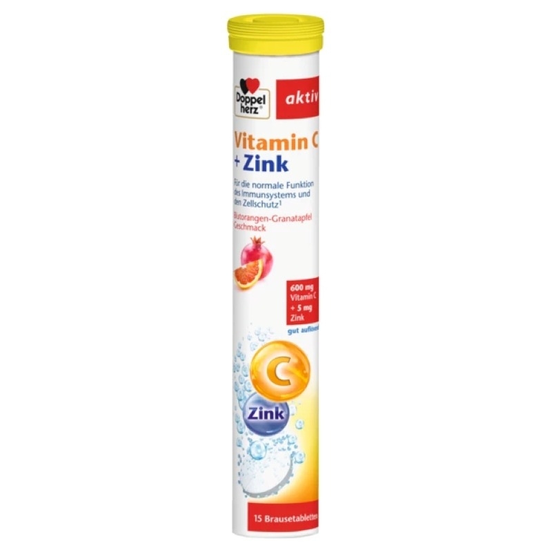 Vitamina C + Zinc Aktiv, 15 comprimate efervescente, Doppelherz