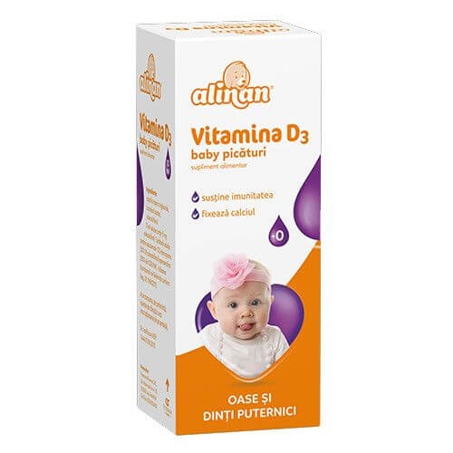 Vitamina D3 picaturi Alinan, 10 ml, Fiterman