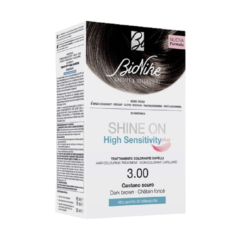 Vopsea pentru par Nr. 3.00 Castano Scuro Shine On High Sensitivity, BioNike