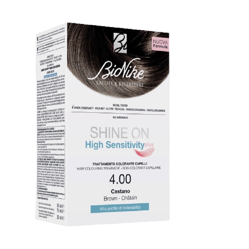 Vopsea pentru par Nr. 4.00 Castano Shine On High Sensitivity, BioNike