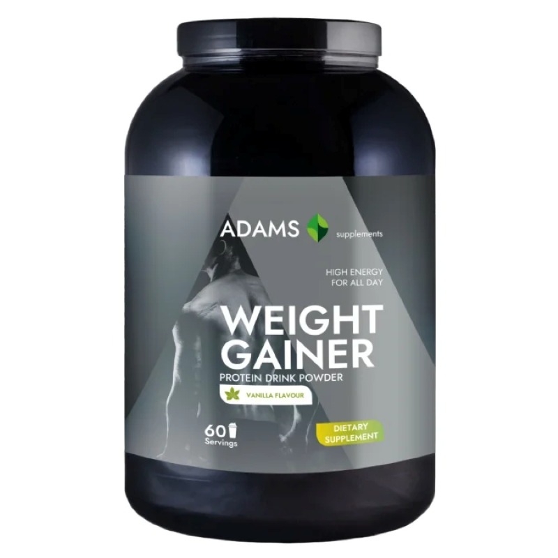 Weight Gainer pulbere instant cu aroma de vanilie, 3000 g, Adams Supplements