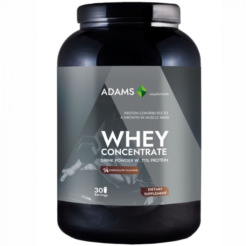 Whey Concentrate Protein pulbere instant cu aroma de ciocolata, 908 g, Adams Supplements