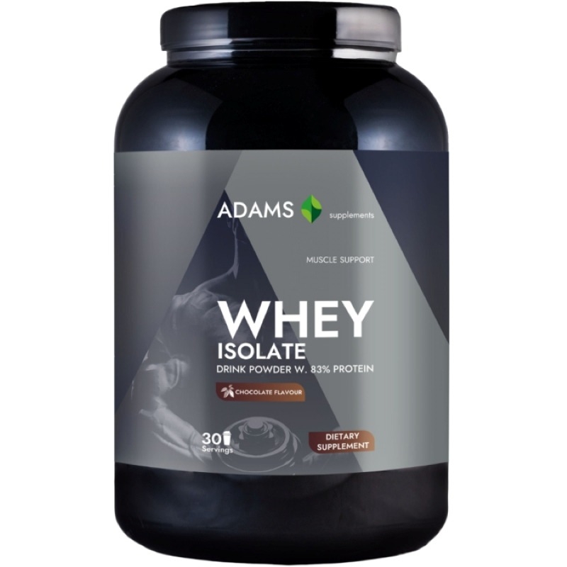 Whey Isolate Protein pulbere instant cu aroma de ciocolata, 908 g, Adams Supplements