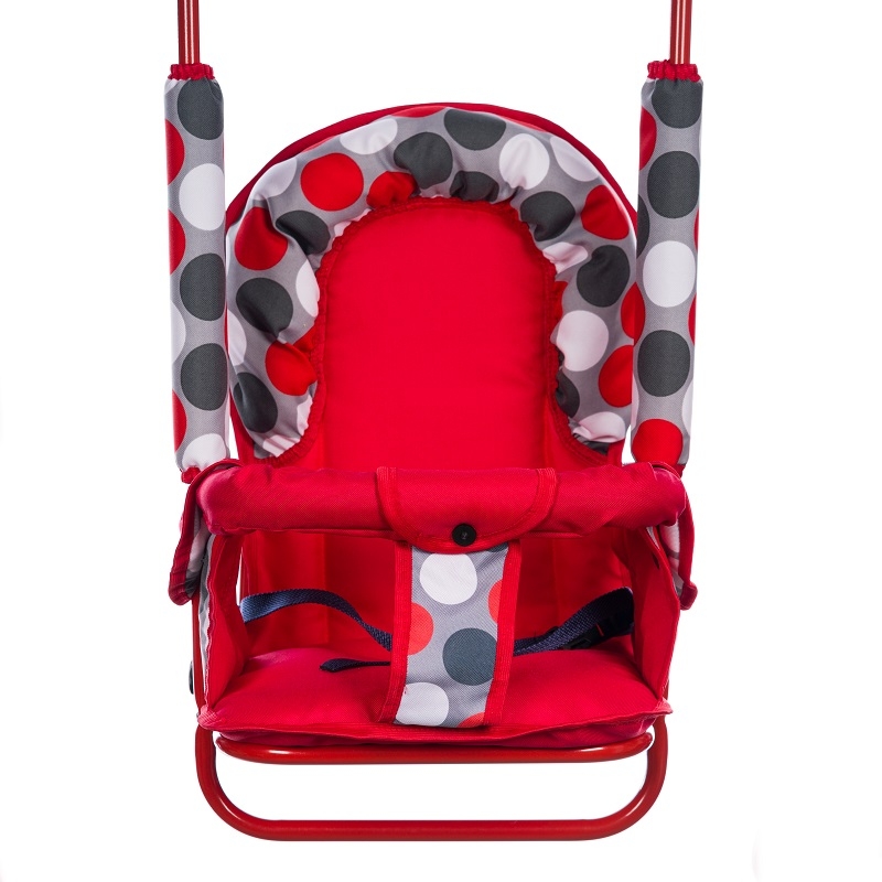 Leagan pentru copii, AppeKids, cu spatar reglabil si bara detasabila, Red Dots