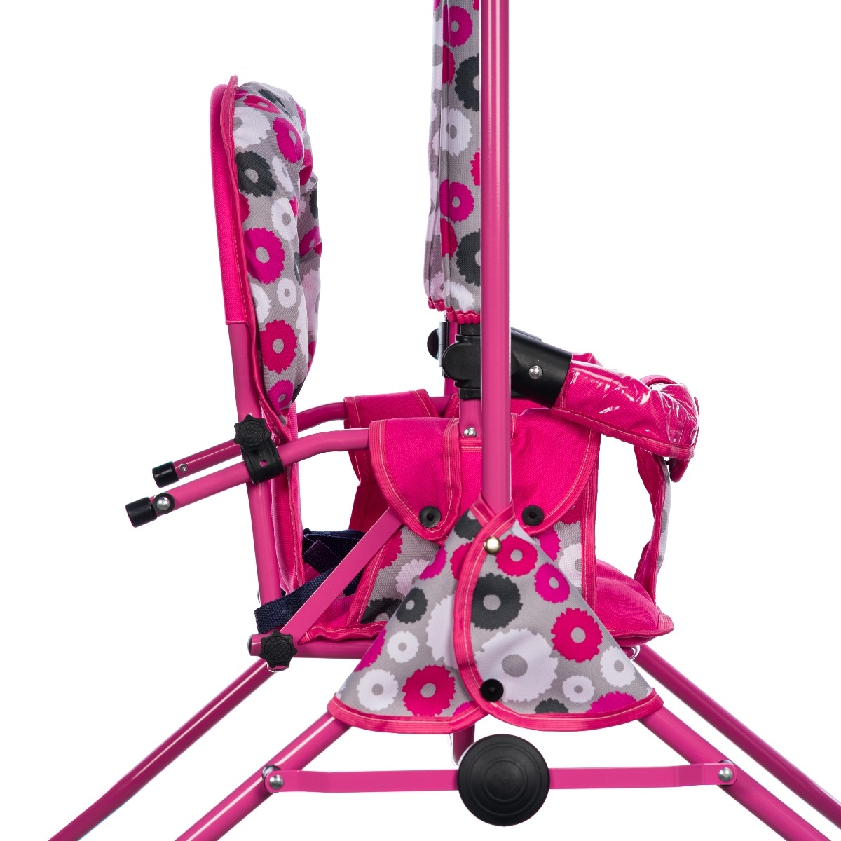 Leagan pentru copii, AppeKids, cu spatar reglabil si bara detasabila, Pink Flowers