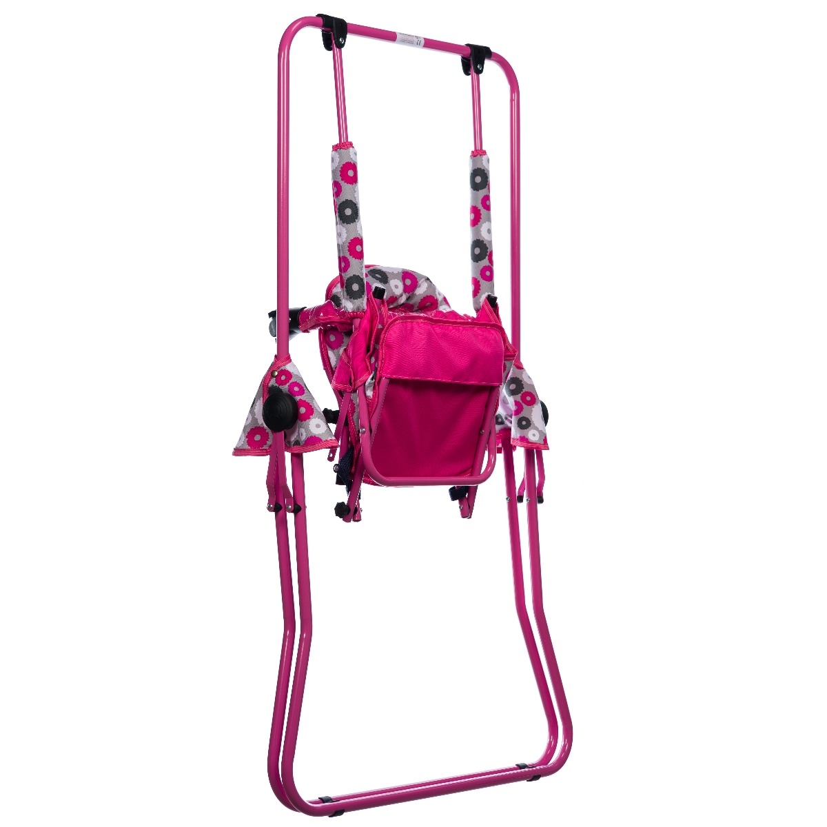 Leagan pentru copii, AppeKids, cu spatar reglabil si bara detasabila, Pink Flowers