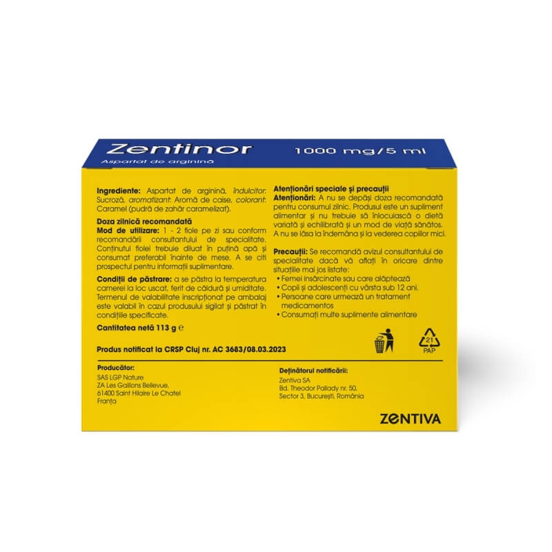 Zentinor, 20 fiole buvabile, Zentiva