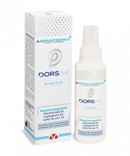 Dorsak spray cu emulsie fluida pentru acneea trunchiului, 100 ml, Braderm