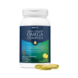 Acizi grasi Omega-3-6-9 pentru sustinerea sanatatii cardiovasculare, cognitive si articulare Triple Strength, 90 capsule, GNC