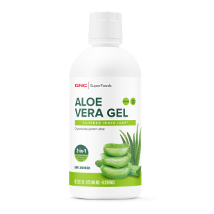Aloe vera gel organic fara aroma pentru digestie, detoxifiere si imunitate SuperFoods, 946 ml, GNC
