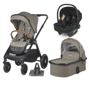 Sistem modular 3in1 Coccolle Aspen Sand beige + Scoica auto iSize Coccolle Knox Black