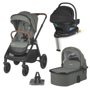 Sistem modular 4in1 Coccolle Aspen Moss Green cu Scoica auto iSize Coccolle Knox Black si Baza isofix iSize Coccolle Knox