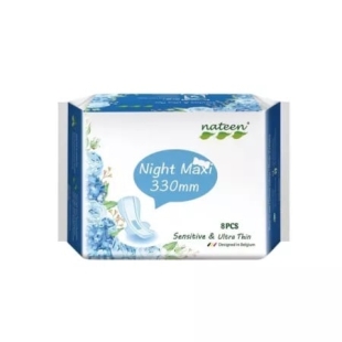 Absorbante ultra-subtiri 330 mm Sensitive Night Maxi, 8 bucati, Nateen