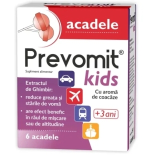 Prevomit Kids cu aroma de coacaze +3 ani, 6 acadele, Zdrovit