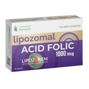 Acid folic lipozomal 1000 mcg, 30 capsule, Remedia