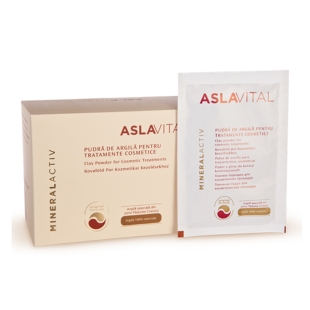 Pudra de argila pentru tratamente cosmetice, 10 plicuri, Aslavital