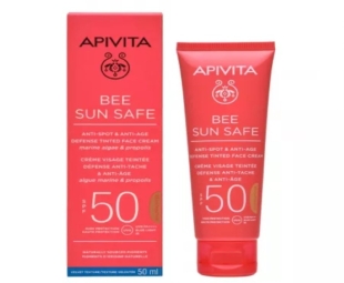Bee Sun Safe crema coloranta anti-pete Gold SPF 50+, 50ml, Apivita
