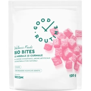 Bio Bites cu migdale si curmale Good Routine Wellness Foods, 120 g, Secom