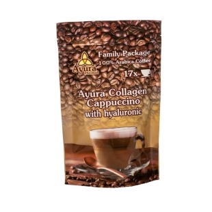 Cafea cu colagen si acid hialuronic Collagen Capuccino, 250 g, Ayura Herbal