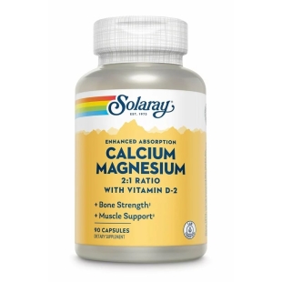 Calcium Magnesium cu Vitamin D, Solaray, 90 capsule, Secom