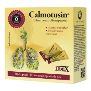 Calmotusin DbtiX Dropsuri cu stevia, 20 bucati, Dacia Plant