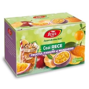 Ceai rece cu fructul pasiunii si mandarine, 12 plicuri, Fares