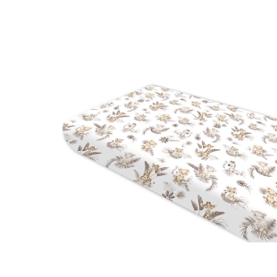 Cearceaf cu elastic, MimiNu, Pentru pat 160X80 cm, Din bumbac certificat Oeko Tex Standard 100, Savanna
