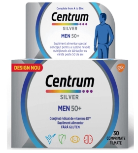 Centrum Silver 50+ pentru barbati, 30 comprimate, GSK (Haleon)