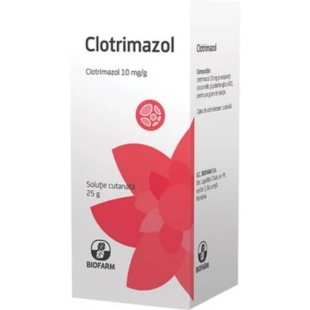 Clotrimazol solutie 10 mg/g, 25 g, Biofarm